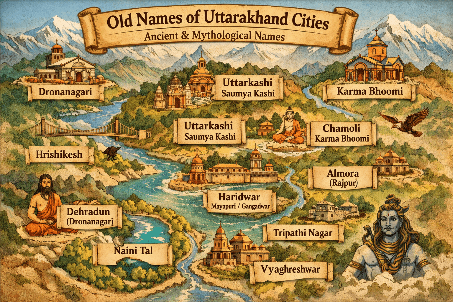 Old Names of Uttarakhand Cities